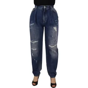 Dolce & Gabbana High Waist Skinny Denim Jeans - Chic Blue Washed