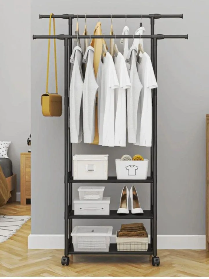 Double Rod Clothes & Shoe Rack