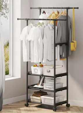 Double Rod Clothes & Shoe Rack