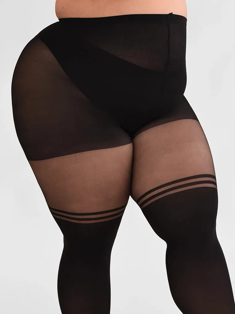 Double Stripe Over-the-Knee Tights