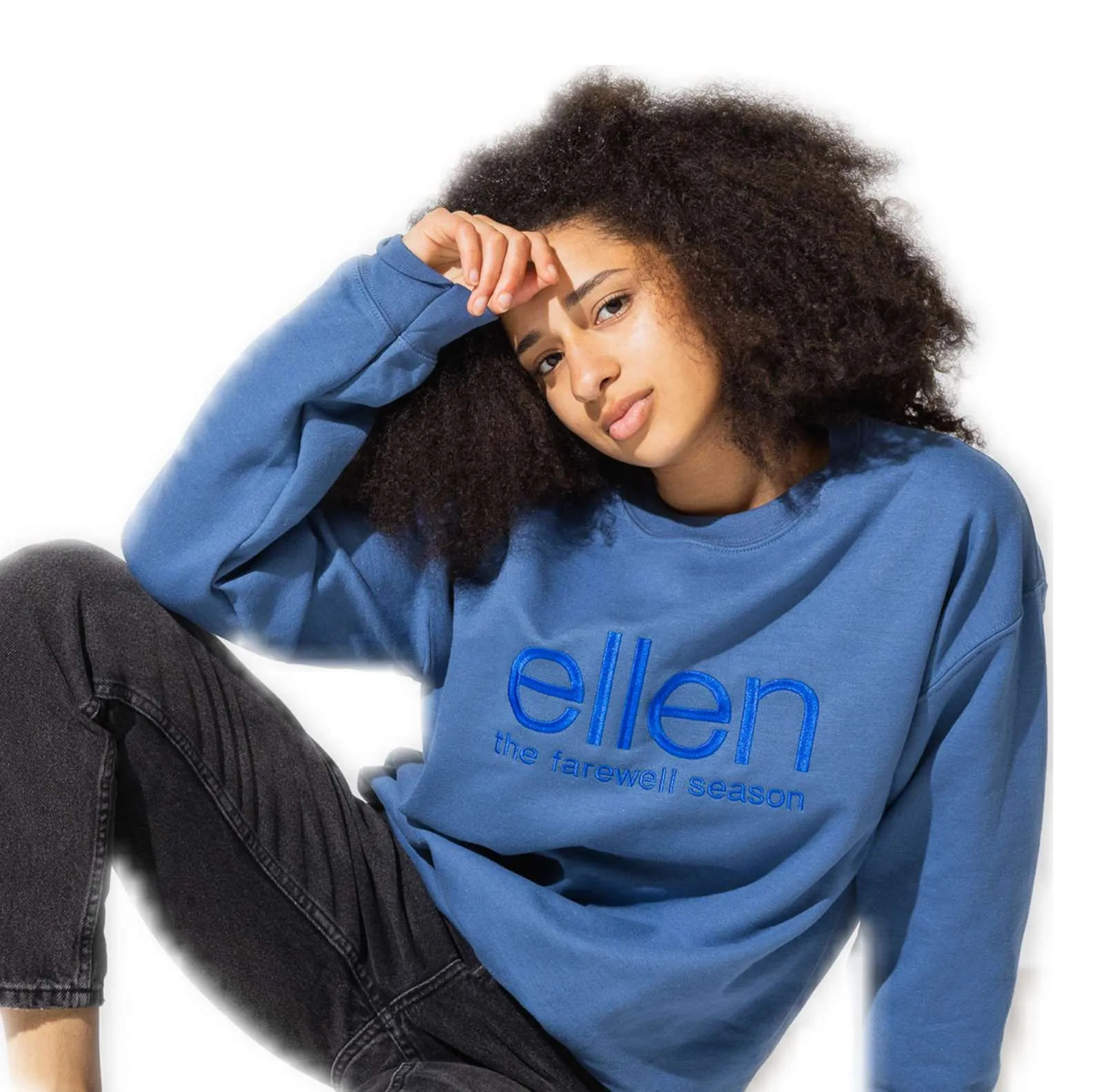 Ellen Show Crew Sweater-Blue