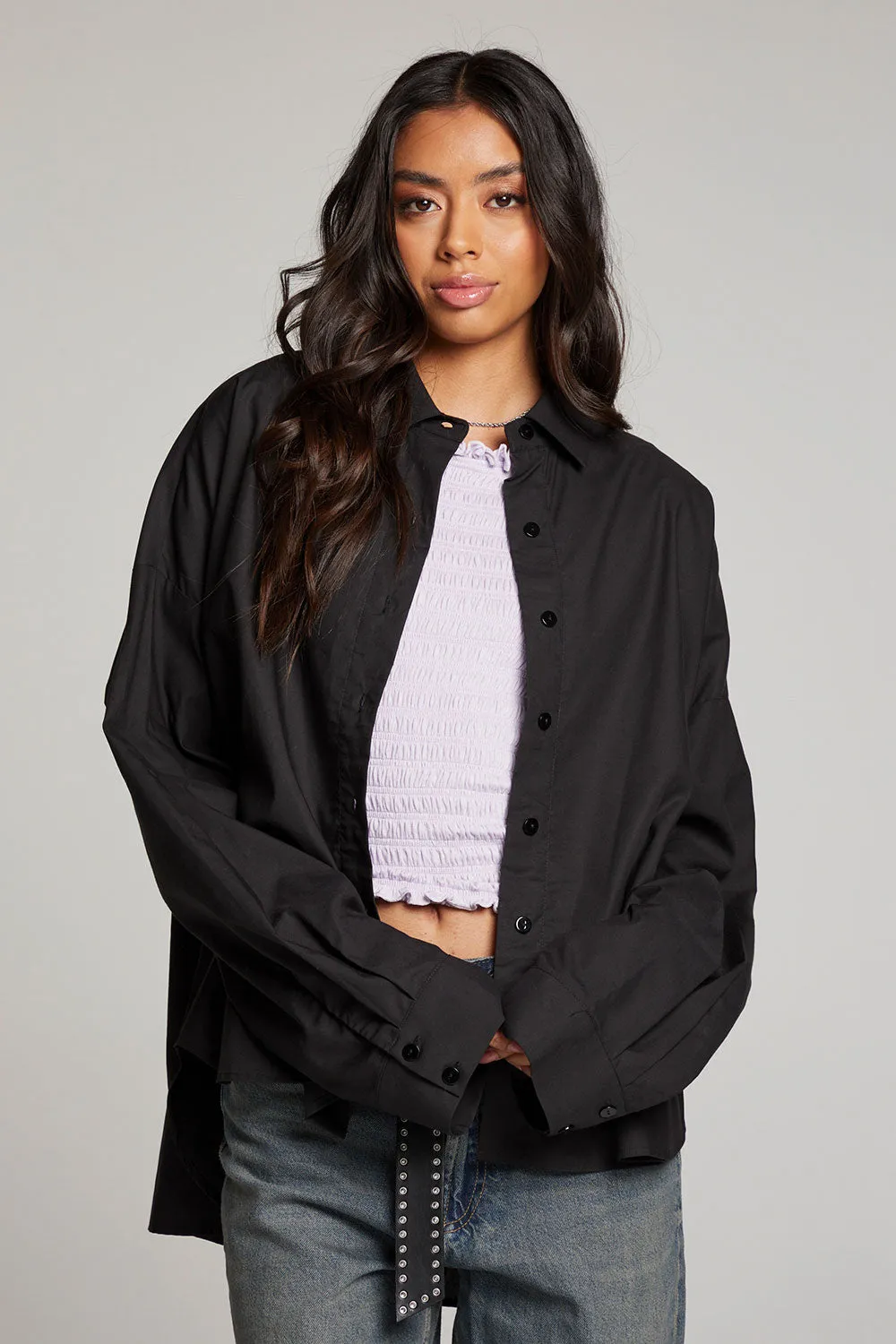 Ezra Licorice Button Up