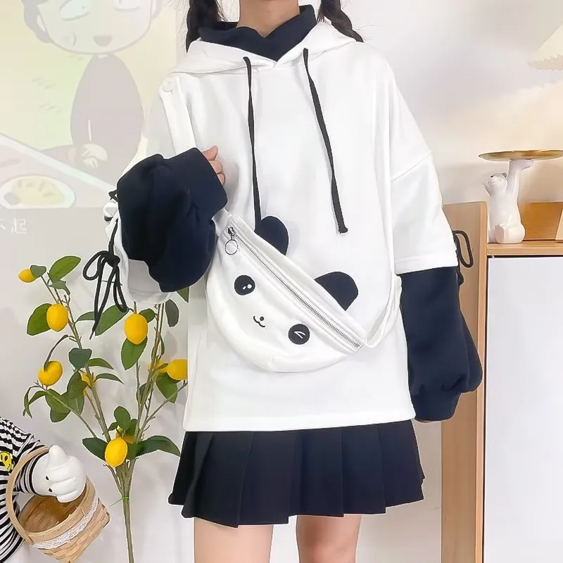 Fanny Pack Chic: Panda Bear Sweatshirt Hoodie - Elevate Your Style with Adorable Comfort! 🎀🐾