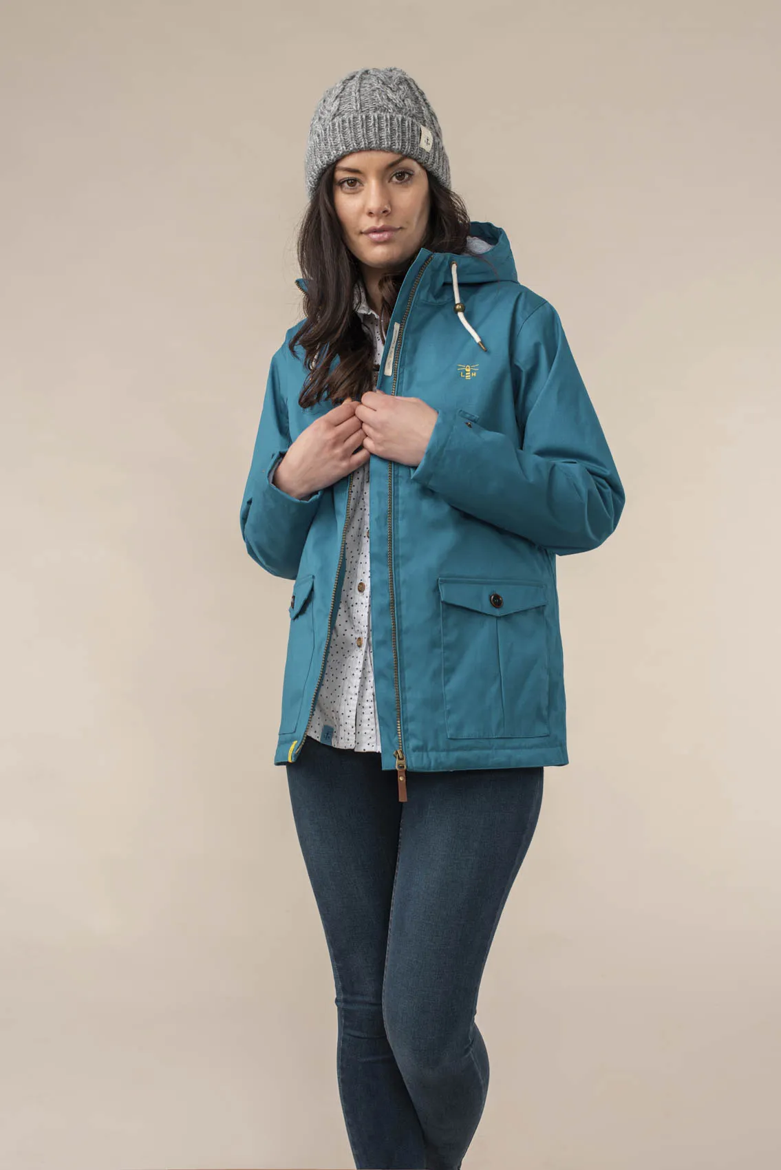 Faye Waterproof Coat - Aqua Haze Floral