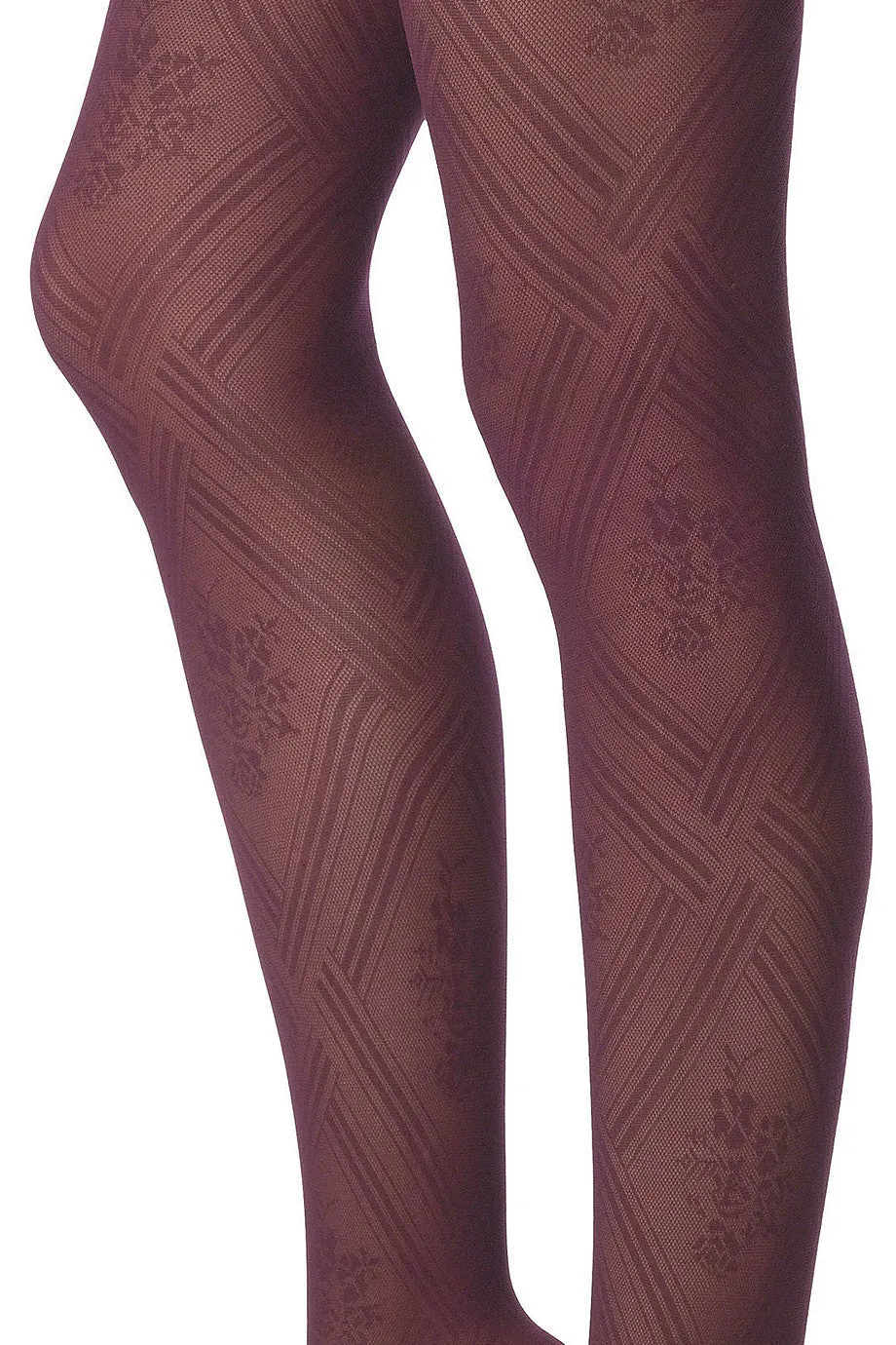 FOGAL 114 CHIC Diagonal Tights 166 Burgundy