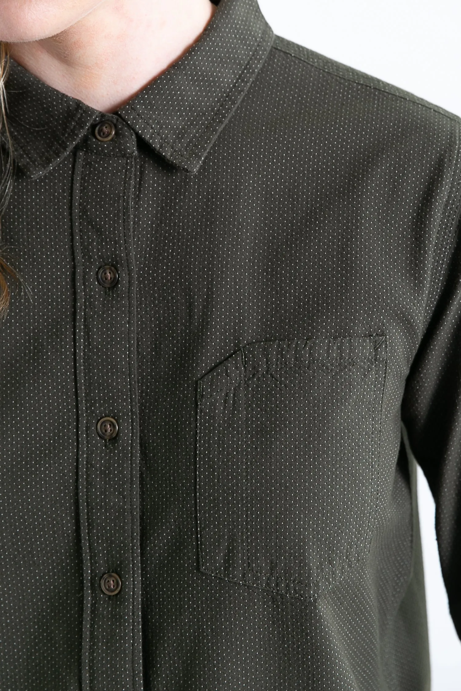 Gene Utility Shirt / Dark Olive Dobby