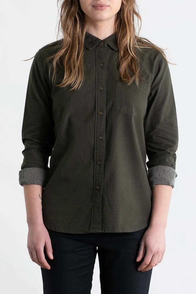 Gene Utility Shirt / Dark Olive Dobby