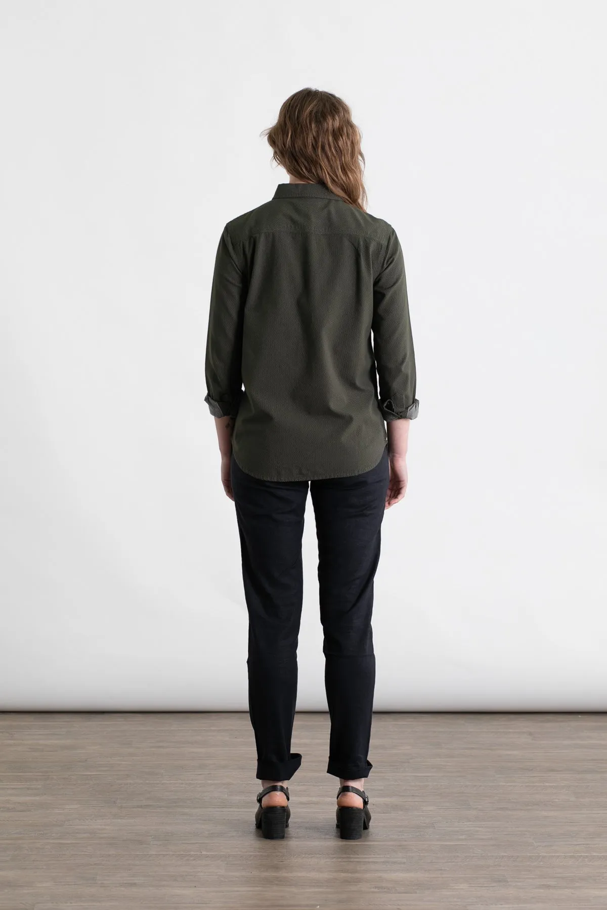 Gene Utility Shirt / Dark Olive Dobby