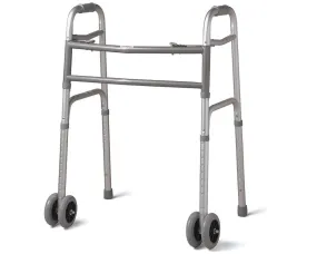 Guardian Bariatric Folding Walker, 5in Wheels, Gray - CLEARANCE