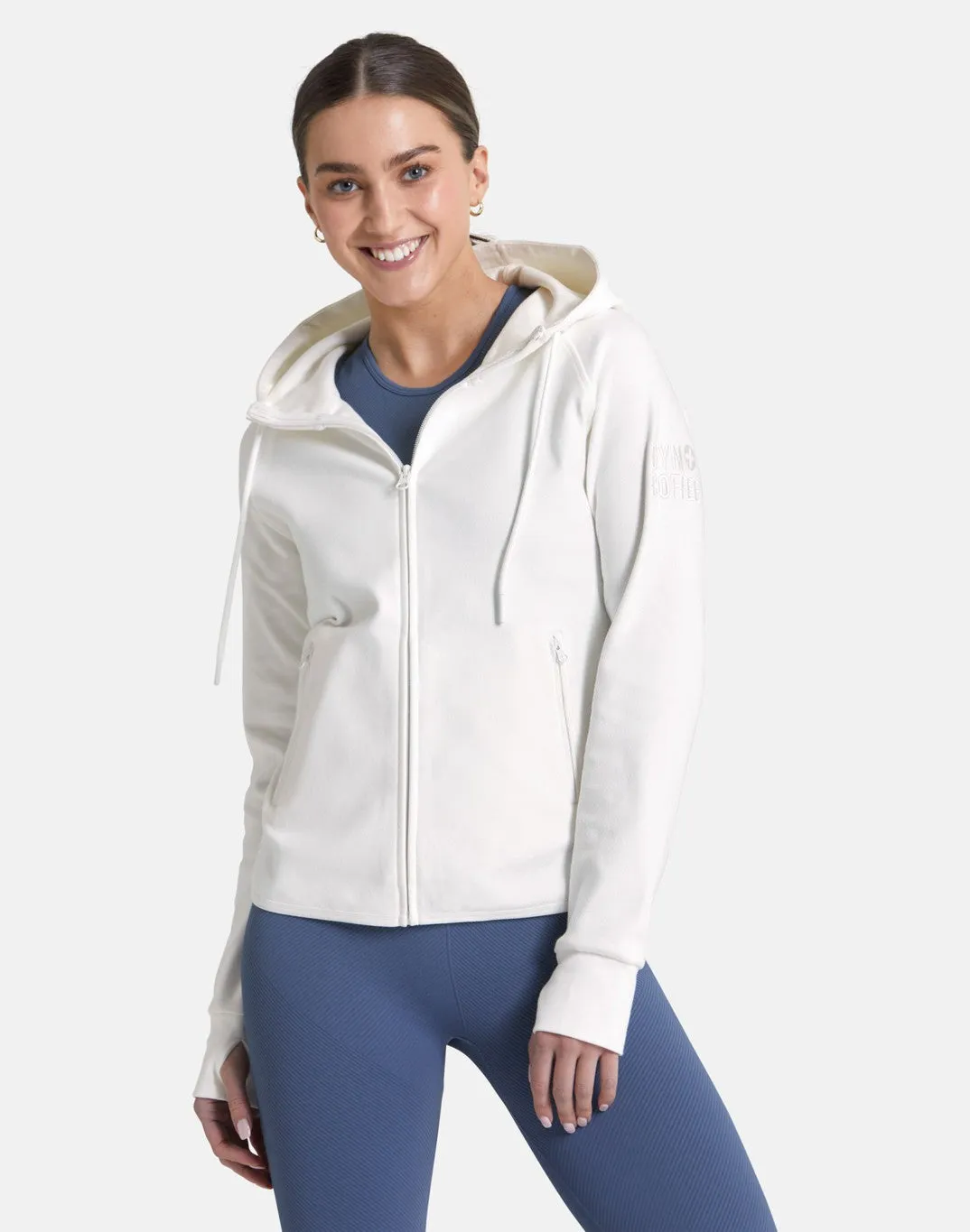 Gym Coffee Essential Zip Hoodie (Womens) - Ivory White