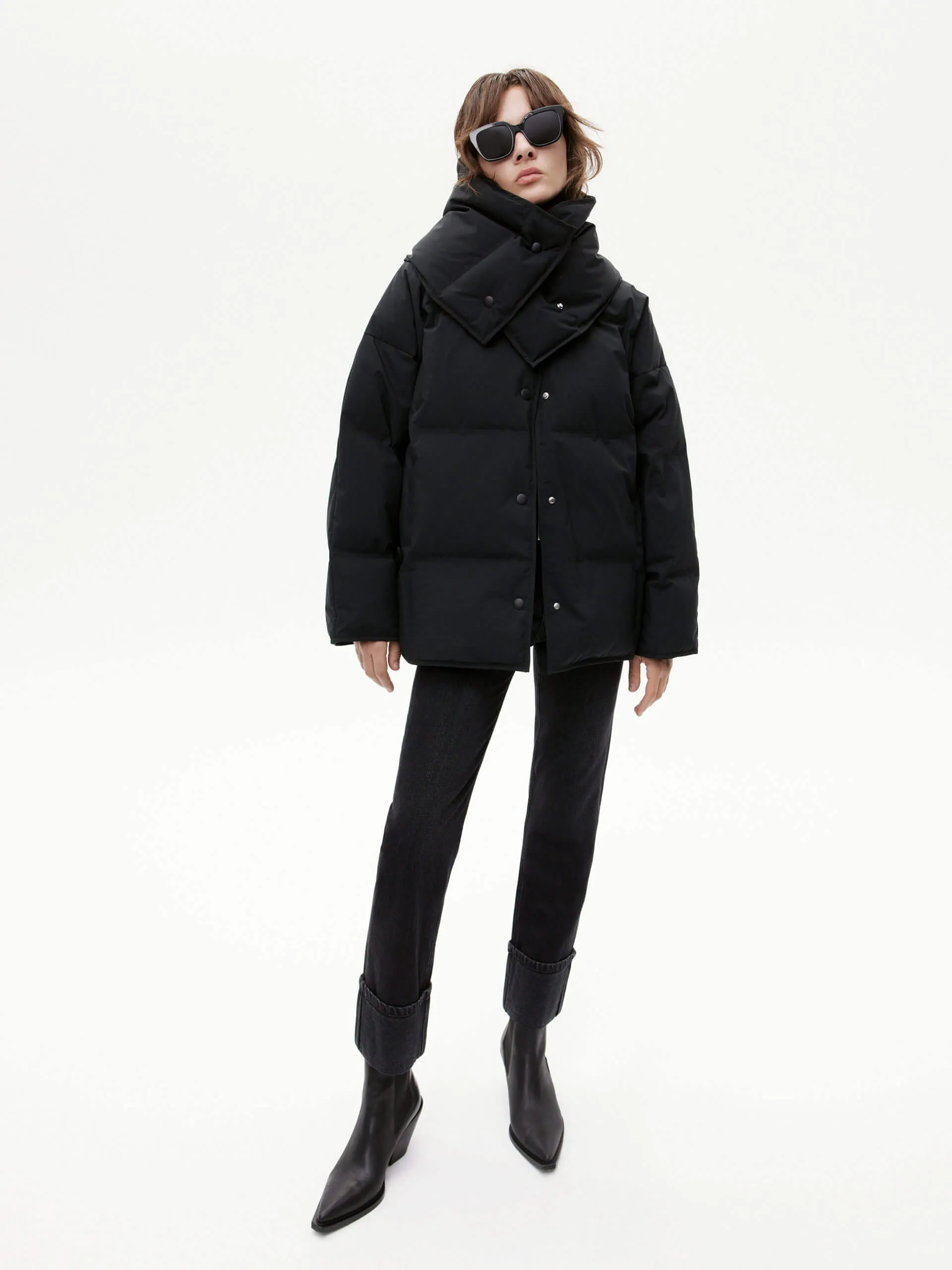 Include Scarf Puffer Coat