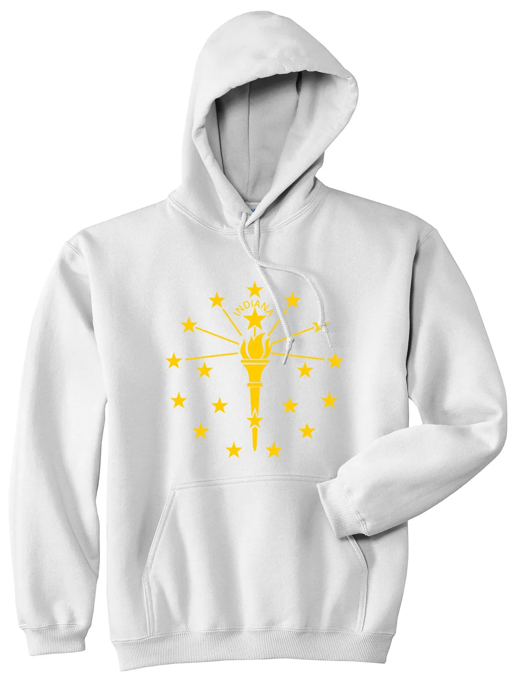 Indiana State Flag Outline Mens Pullover Hoodie