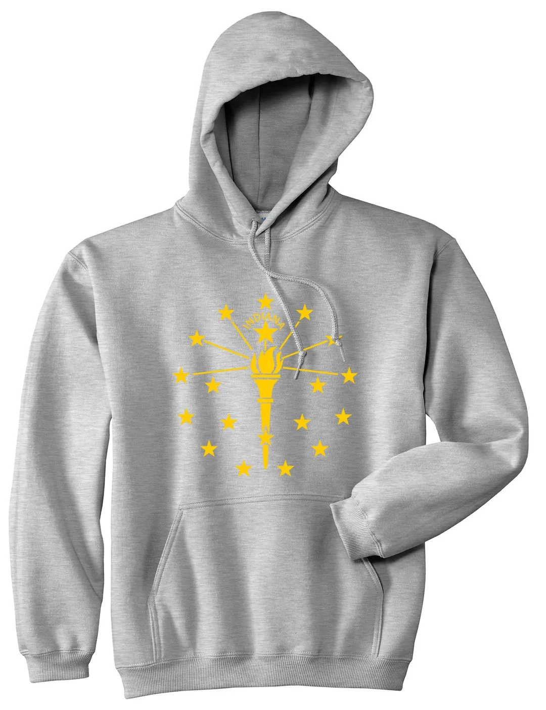 Indiana State Flag Outline Mens Pullover Hoodie