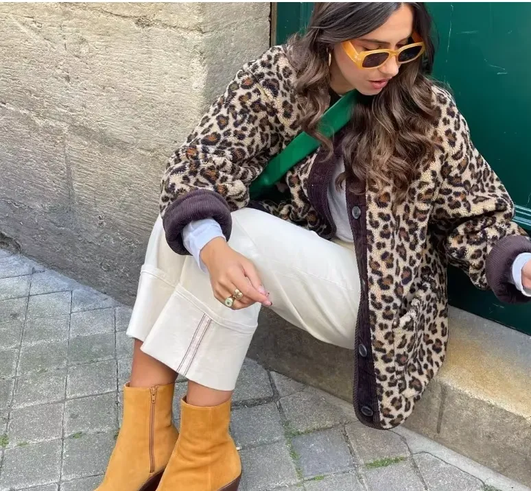 Jenna - Cosy leopard print jacket