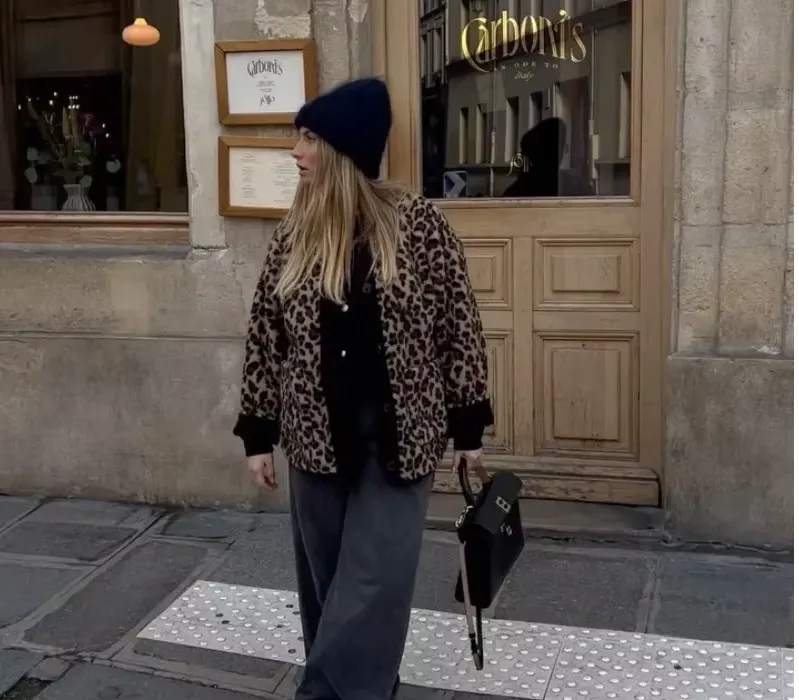 Jenna - Cosy leopard print jacket