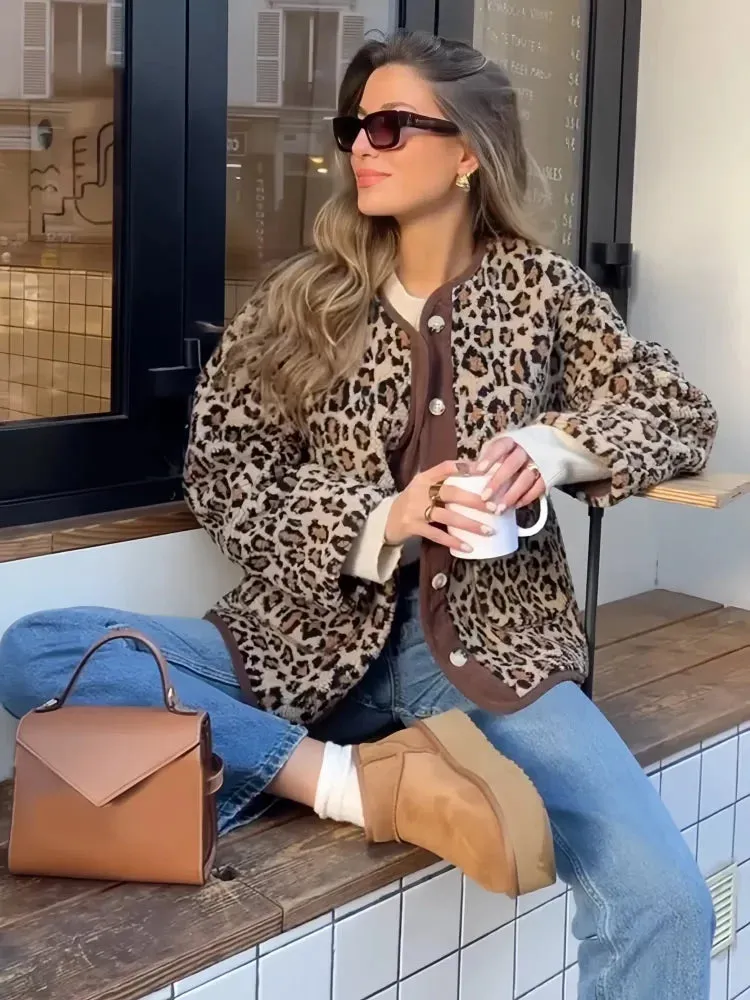 Jenna - Cosy leopard print jacket