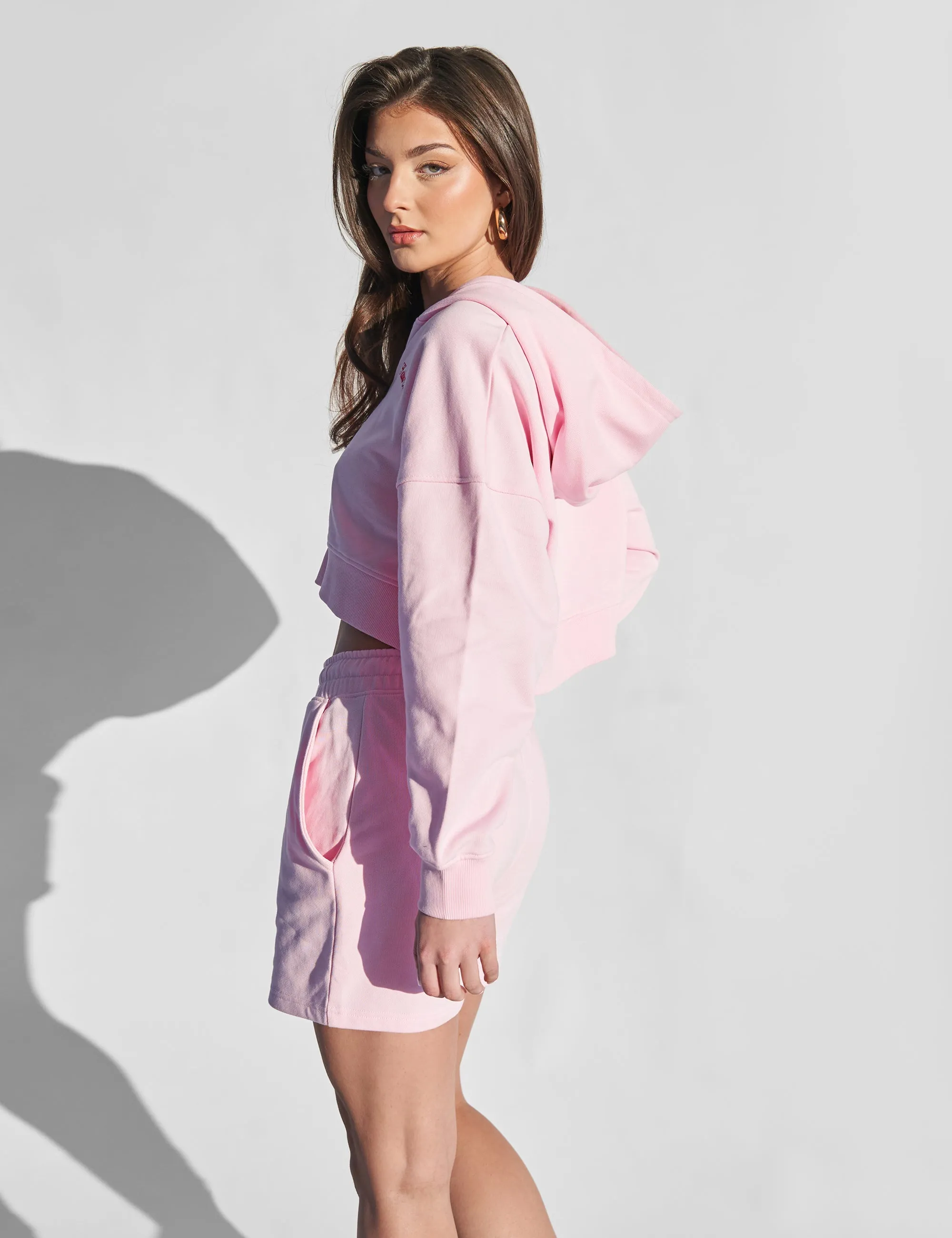 Kaiia Studio Zip Through Hoodie Baby Pink