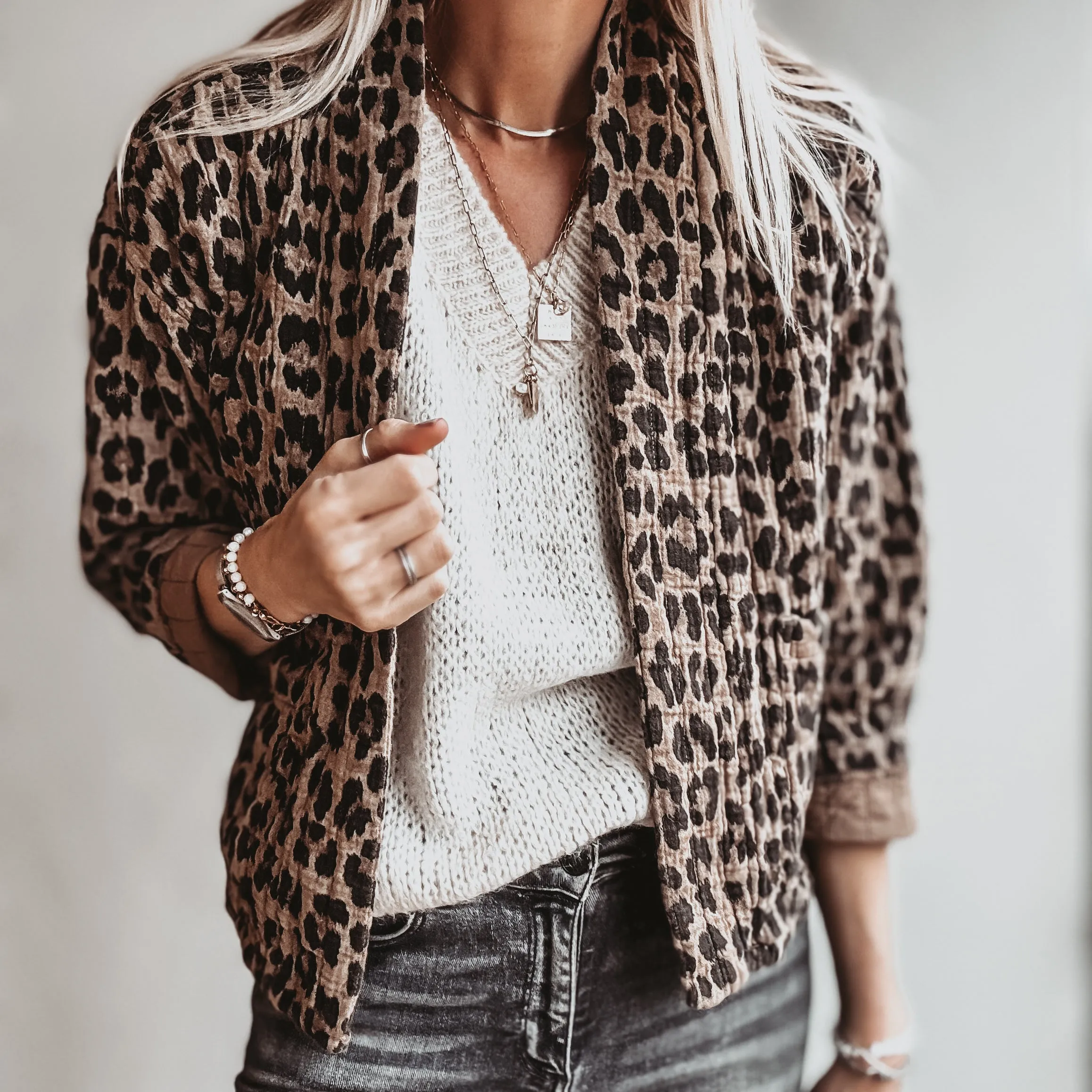 Leopard quilted jacket  *NEW*