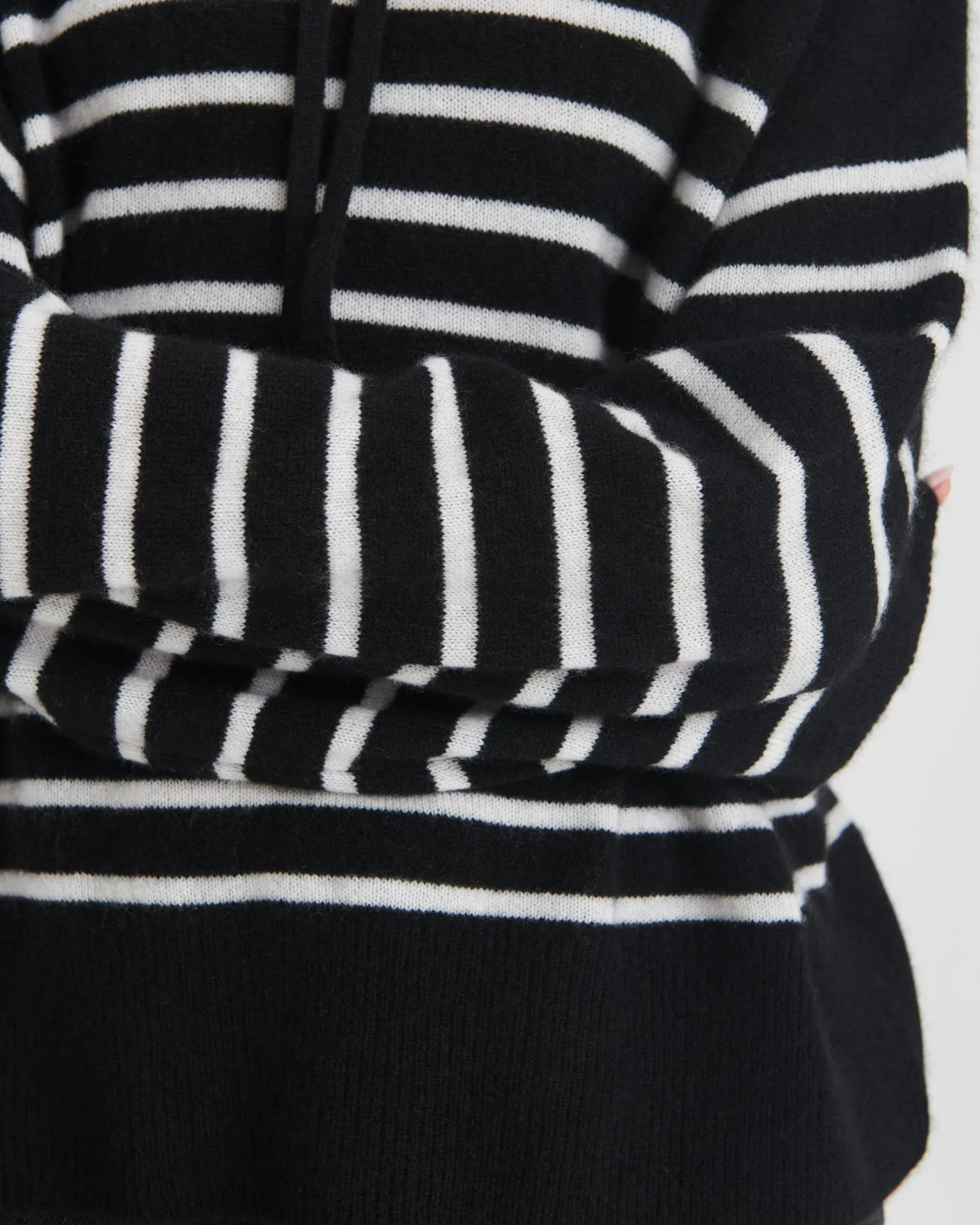 Lightweight Striped Cashmere Oversized Hoodie