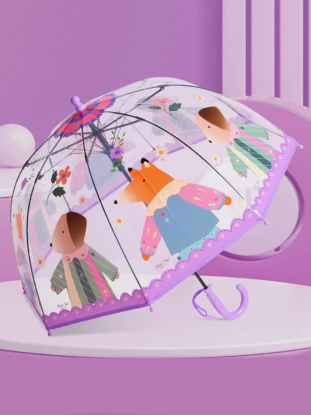 Little Surprise Box Dome Style Transparent Umbrella for Kids