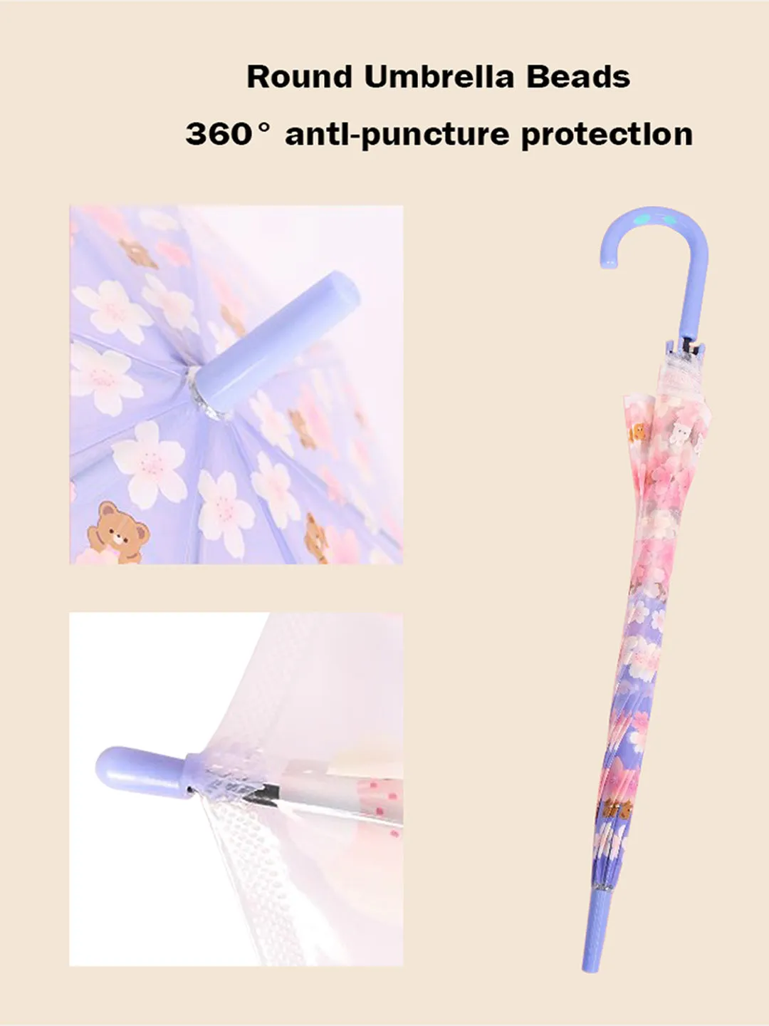 Little Surprise Box Transparent Bunny Print Umbrella for Kids