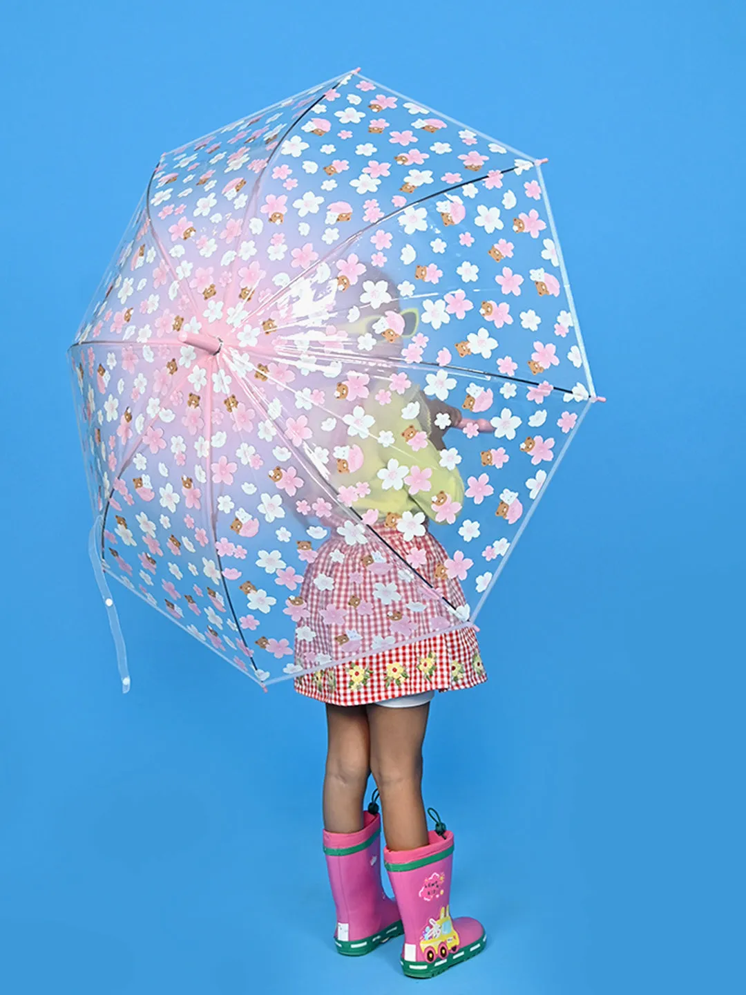 Little Surprise Box Transparent Bunny Print Umbrella for Kids