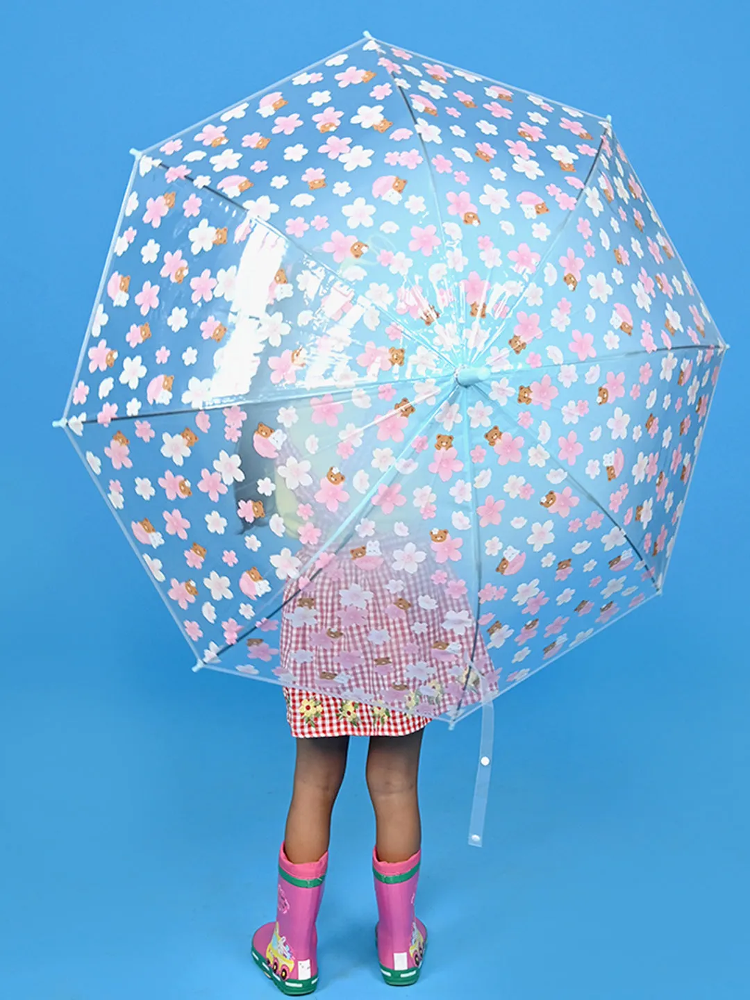 Little Surprise Box Transparent Bunny Print Umbrella for Kids