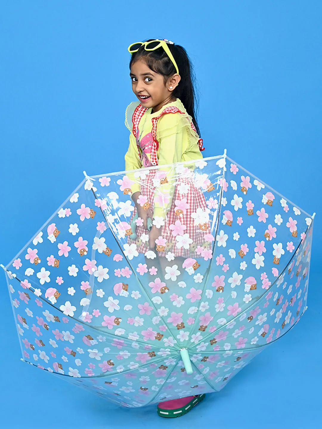 Little Surprise Box Transparent Bunny Print Umbrella for Kids