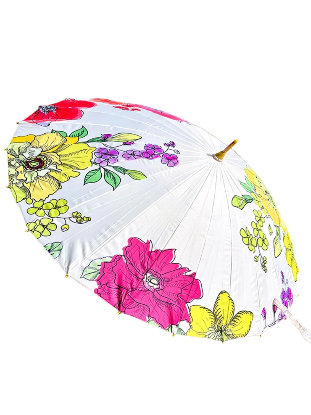 Little Surprise Box Water color Flowers, Chinese Canopy Style Rain and All season Umbrella