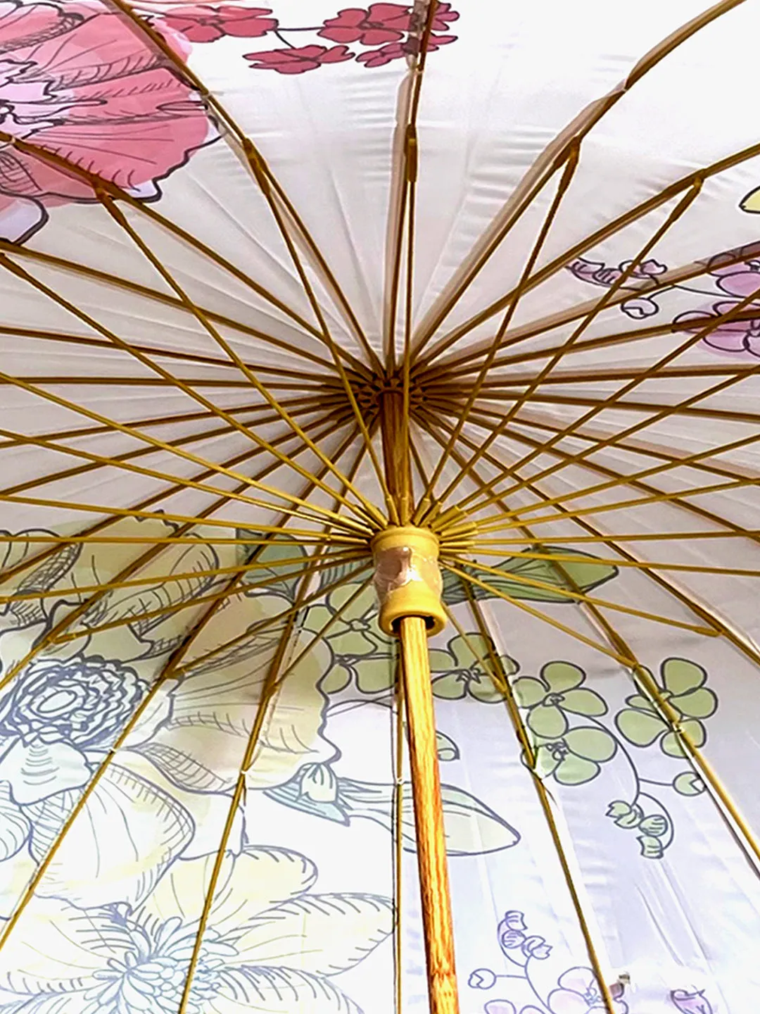 Little Surprise Box Water color Flowers, Chinese Canopy Style Rain and All season Umbrella