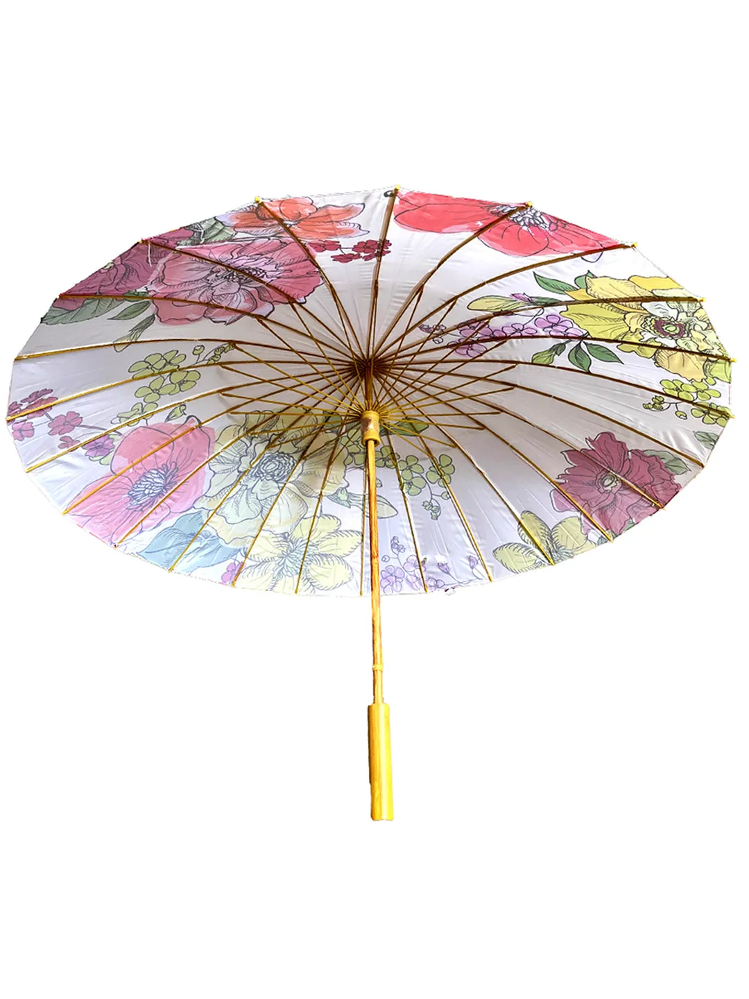 Little Surprise Box Water color Flowers, Chinese Canopy Style Rain and All season Umbrella