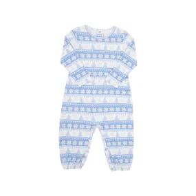 Long Sleeve Patton Play Romper - Fairisle Flurries (Blue)