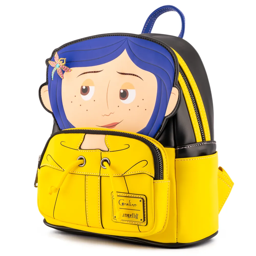 Loungefly Disney Laika Coraline Rain Coat Cosplay Mini Backpack