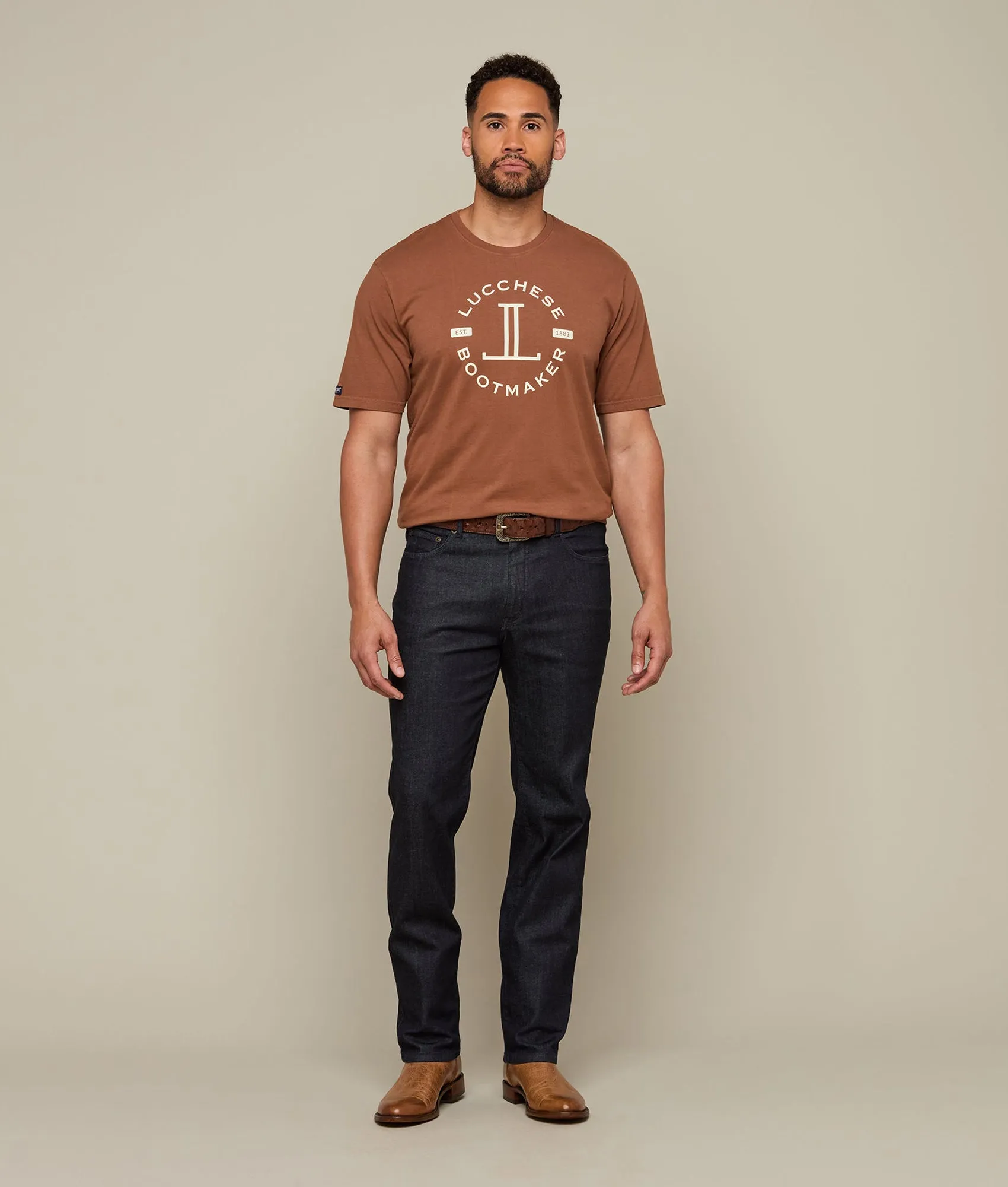 Lucchese Badge Tee :: Tobacco