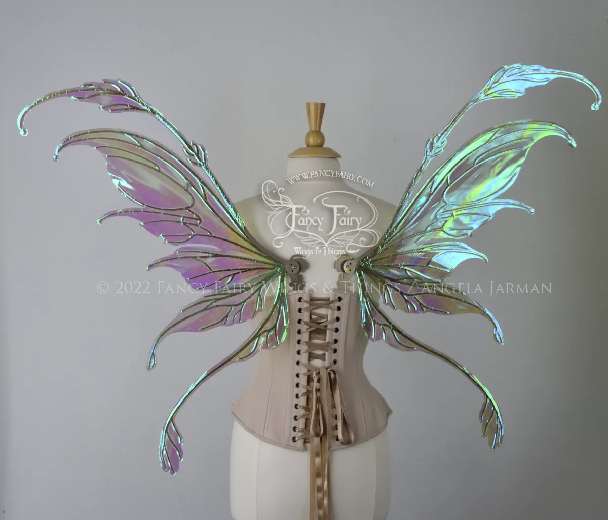 Made to Order Fauna Iridescent Convertible Fairy Wings in Your Color with Gold Veins