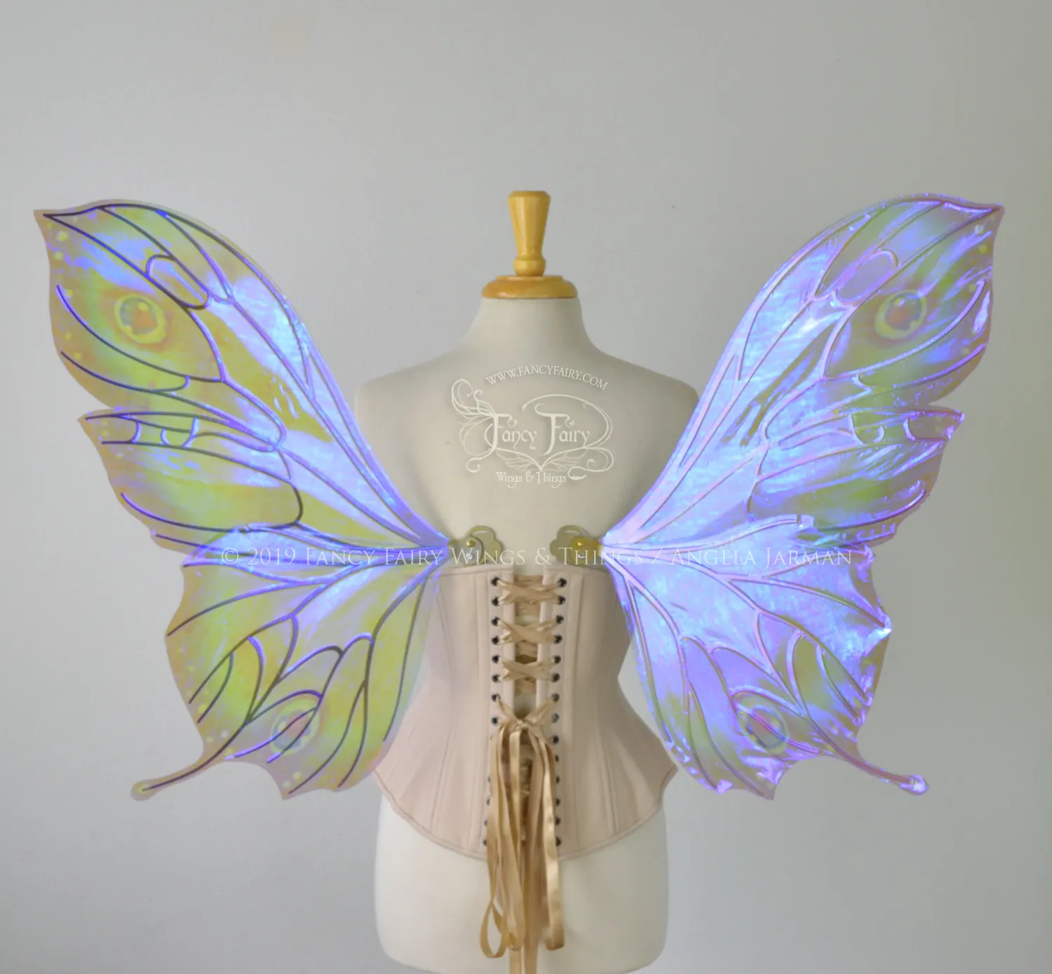 Made To Order Painted Iridescent Convertible Fairy Wings with Candy Coat gold veins