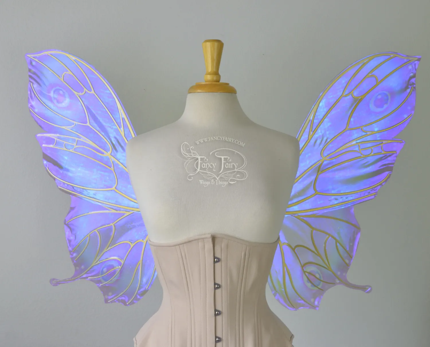 Made To Order Painted Iridescent Convertible Fairy Wings with Candy Coat gold veins