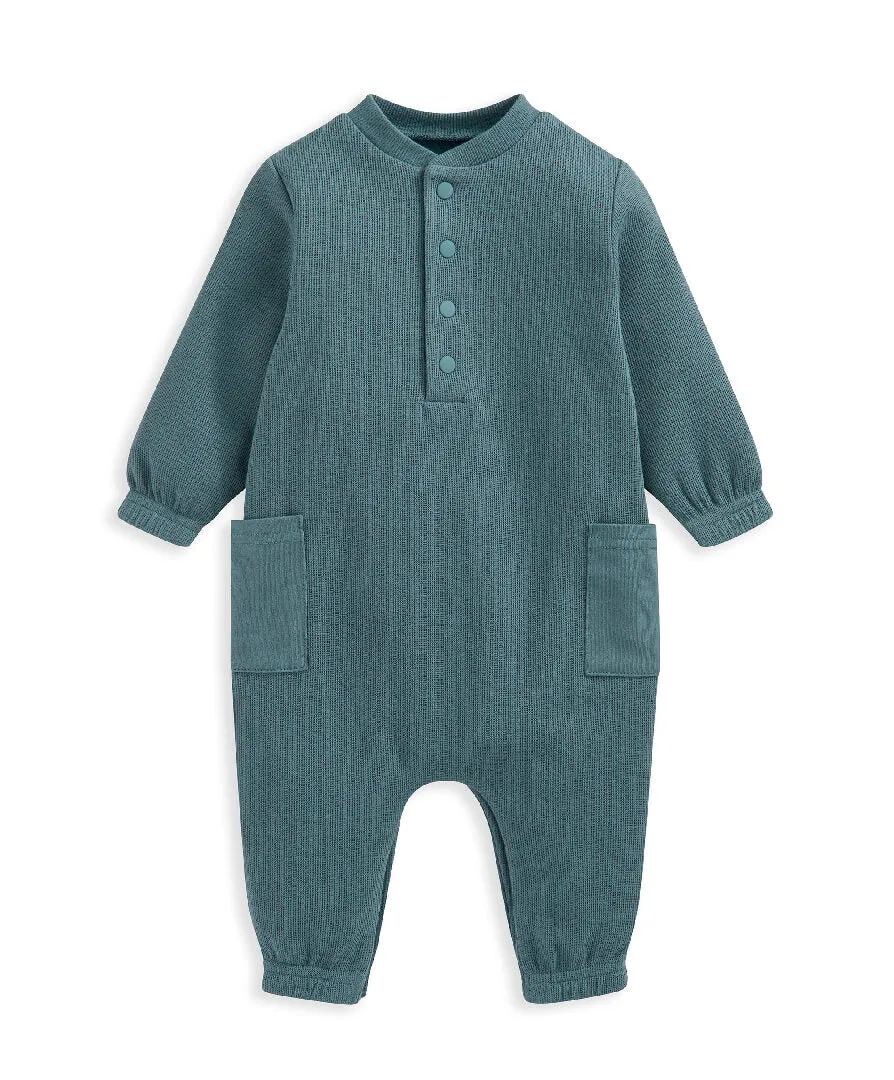 Mamas and Papas Blue Pocket Romper