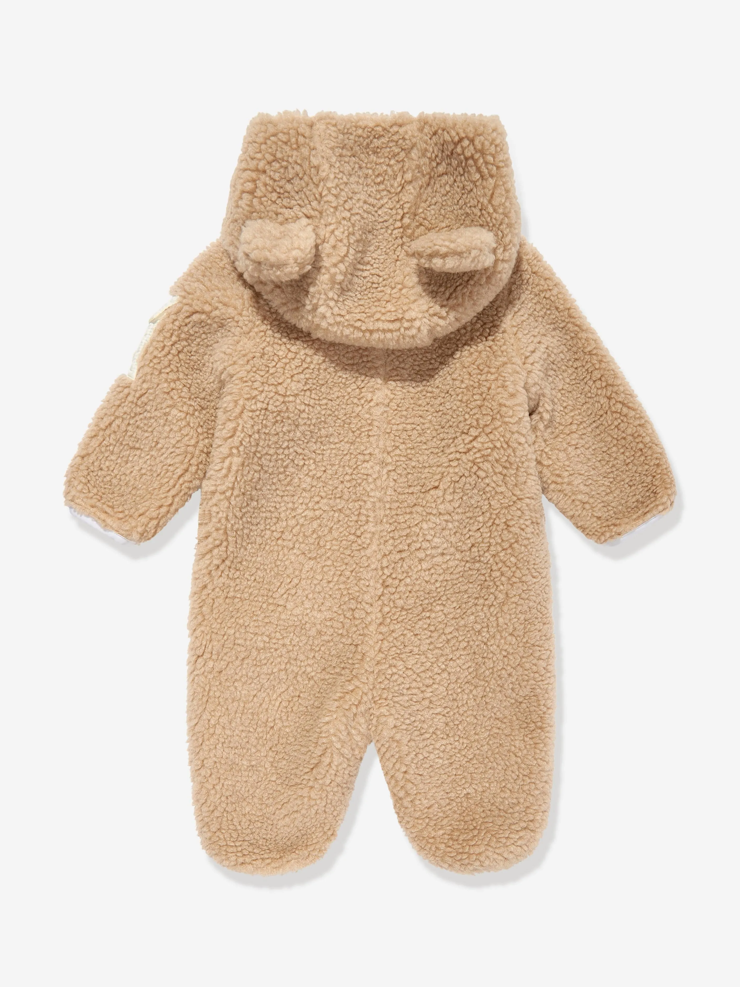 Moncler Enfant Baby Teddy Fleece Romper in Brown