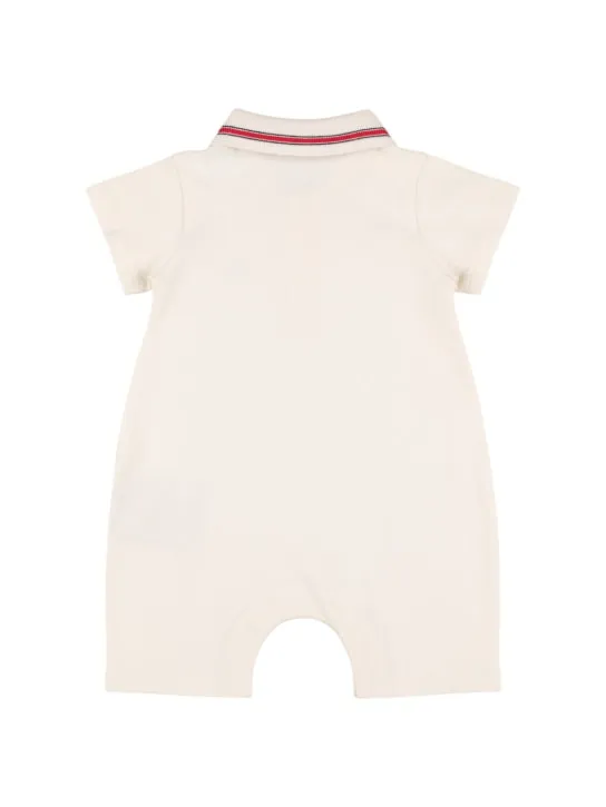 Moncler   Logo patch cotton blend romper 