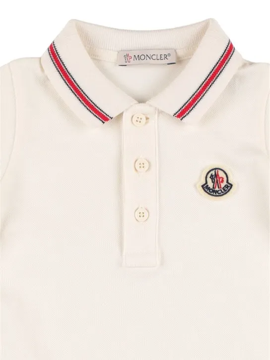 Moncler   Logo patch cotton blend romper 