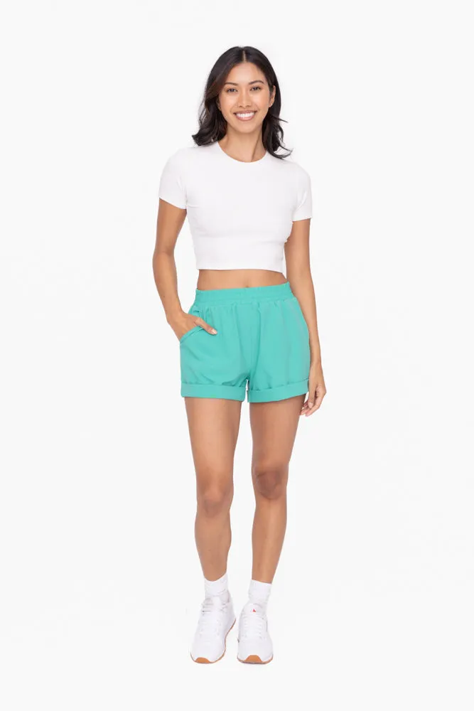 Mono B High Waist Cuffed Casual Shorts AP-A1230