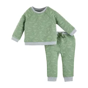 Mudpie Quilted Dino Baby Outfit