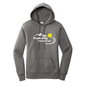 Park City Pickleball Club (White Words) Customizable | Women’s Fitted Hoodie Pickleball Sweatshirt | 50% Cotton 50% Poly Fleece