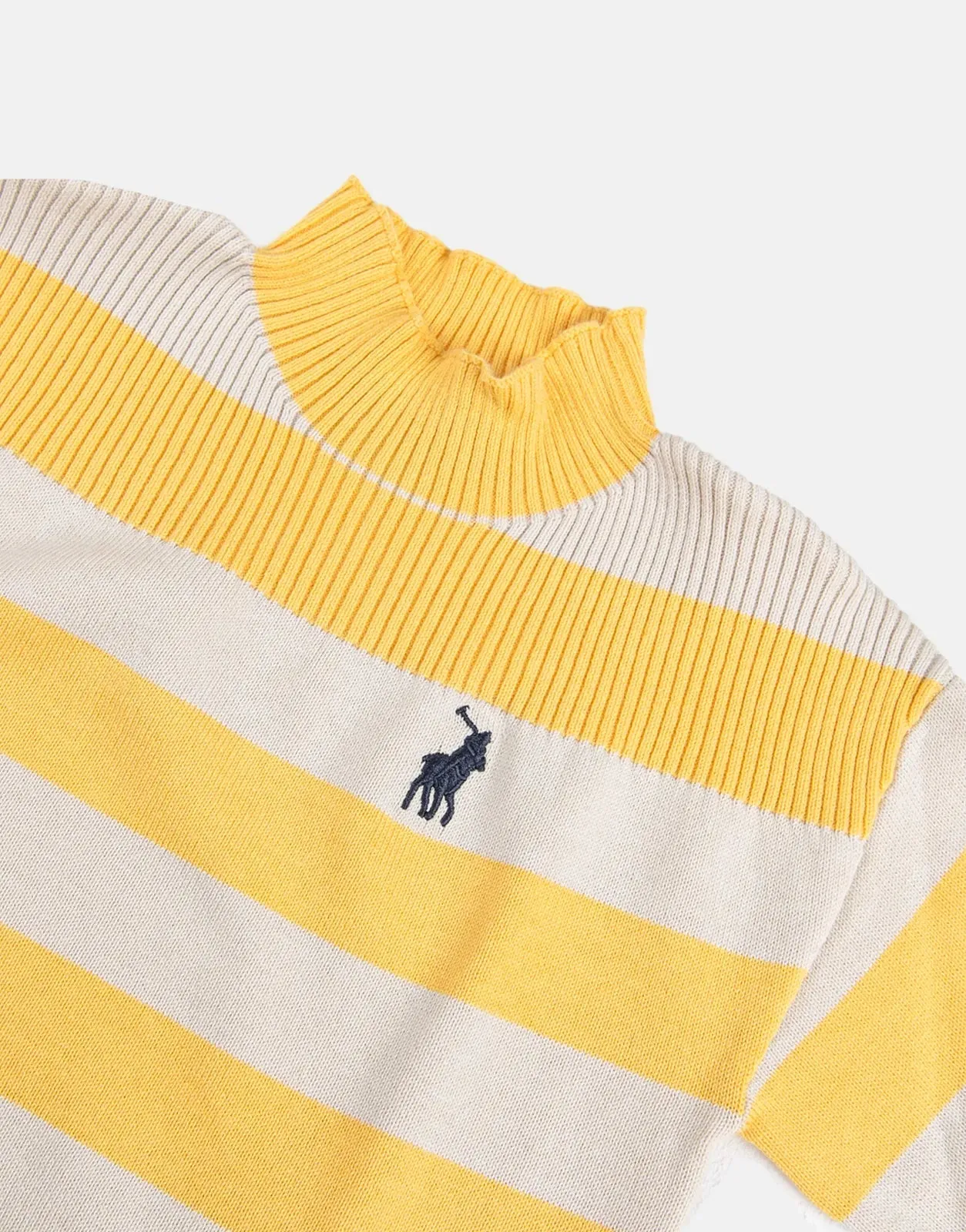 Polo Cara Striped Knitted Pullover Yellow