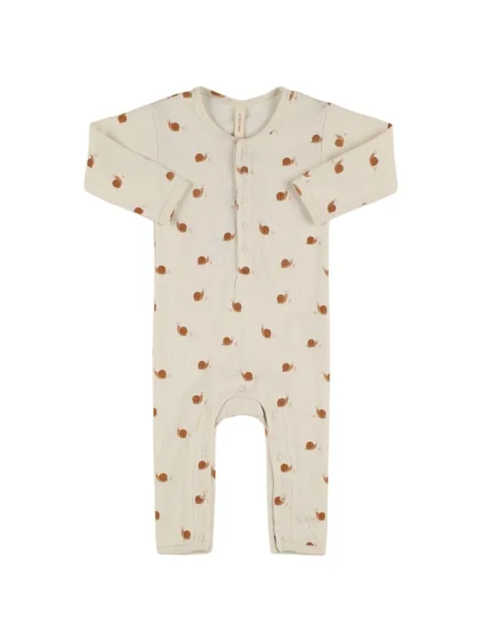 Quincy Mae   Printed organic cotton romper 