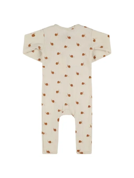 Quincy Mae   Printed organic cotton romper 