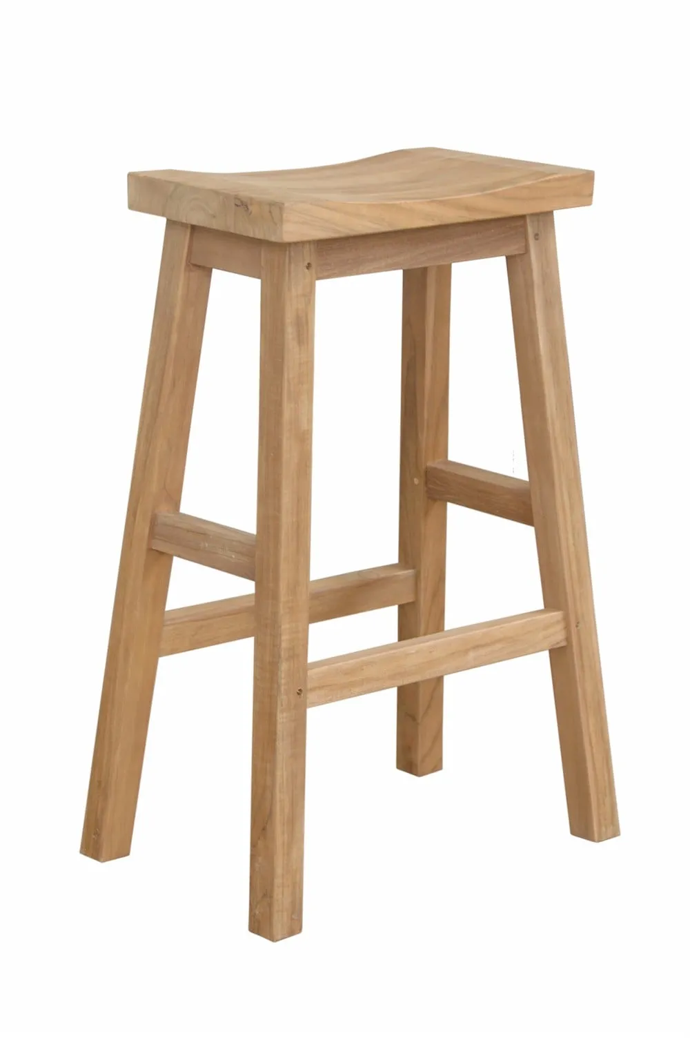 Raw Teak Alpine Rectangular Counter Stool, 24 H x 14 W x 17.5 L, Delivered Free In 5 - 9 Working Days For Simple Assembly.