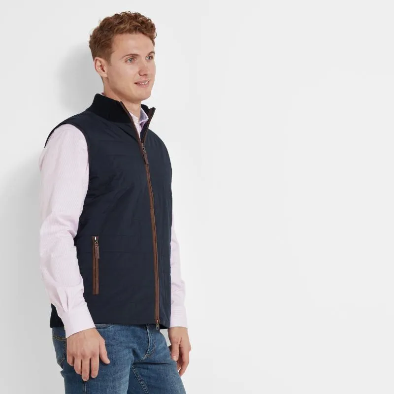 Schoffel Hybrid Lamsbwool Aerobloc Mens Gilet - Navy