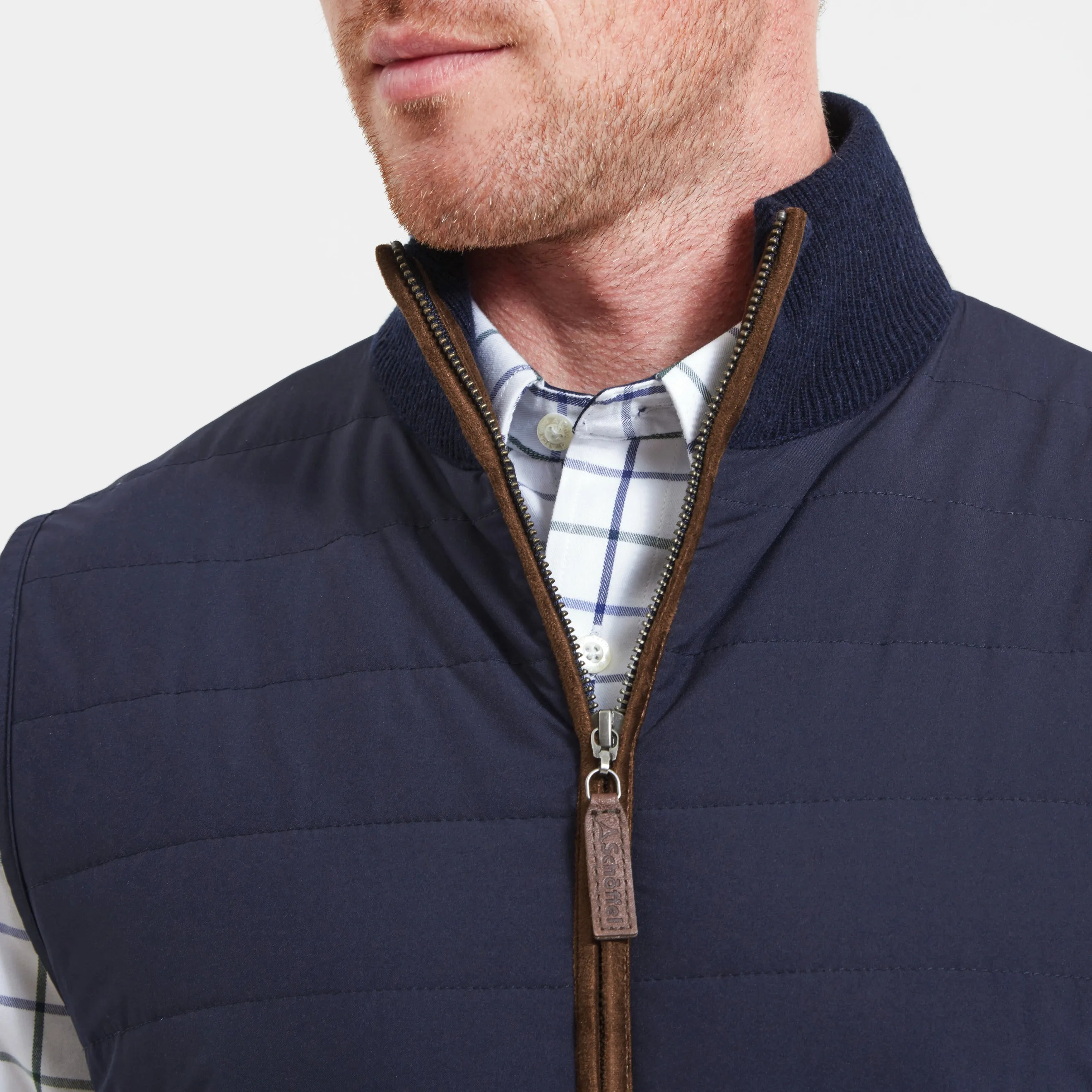 Schoffel Hybrid Lamsbwool Aerobloc Mens Gilet - Navy